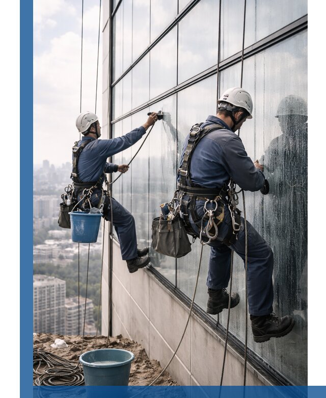 Профессиональная мойка фасадных окон альпинистами в Славгороде