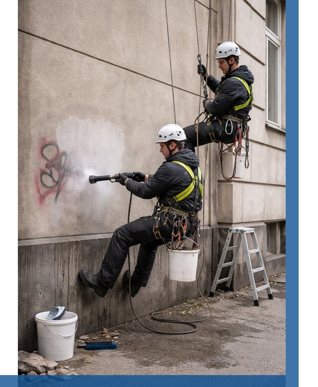 Удаление граффити с фасада в Славгороде от 4680 р. | ВЫСОТНИК-Слд