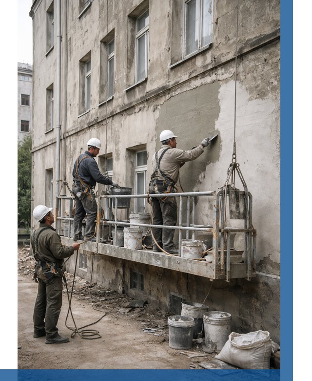 Капитальный ремонт фасада в Славгороде от 4368 р. | ВЫСОТНИК-Слд