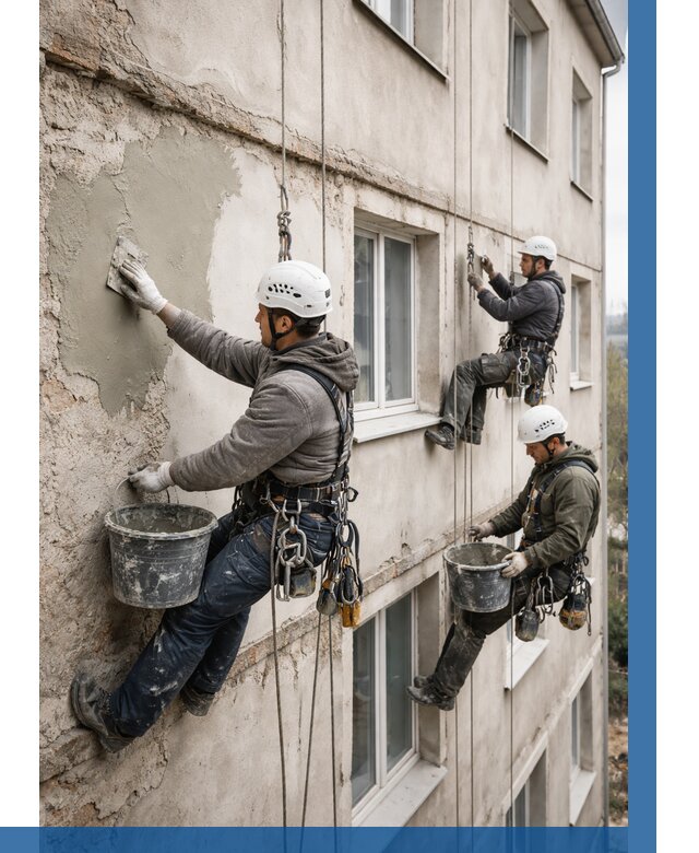 Ремонт штукатурного фасада в Славгороде от 780 р. под ключ | ВЫСОТНИК-Слд