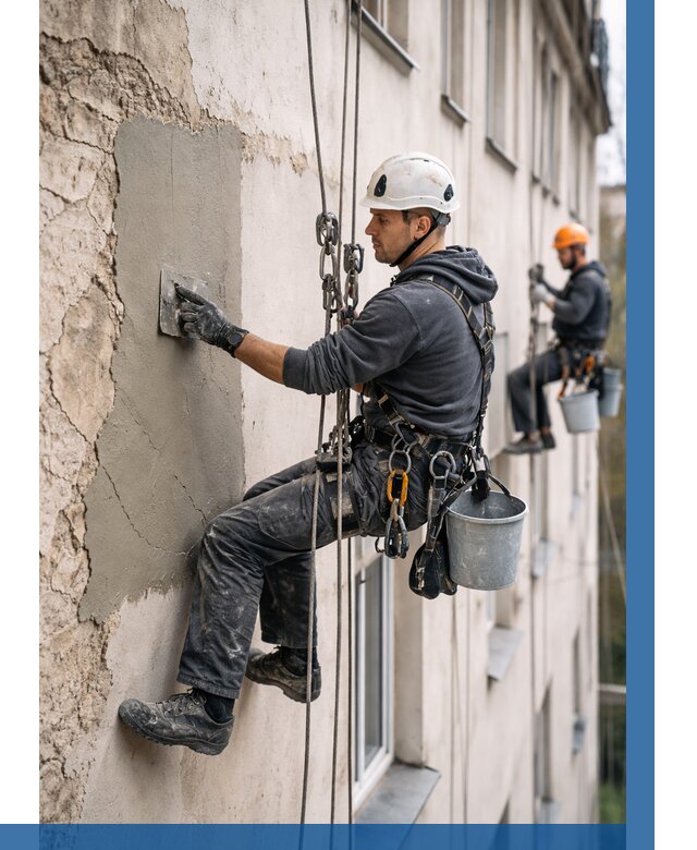 Восстановление штукатурки фасада в Славгороде от 1248 р. | ВЫСОТНИК-Слд