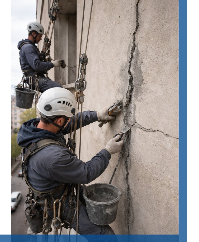 Заделка трещин на фасаде в Славгороде от 936 р. | ВЫСОТНИК-Слд