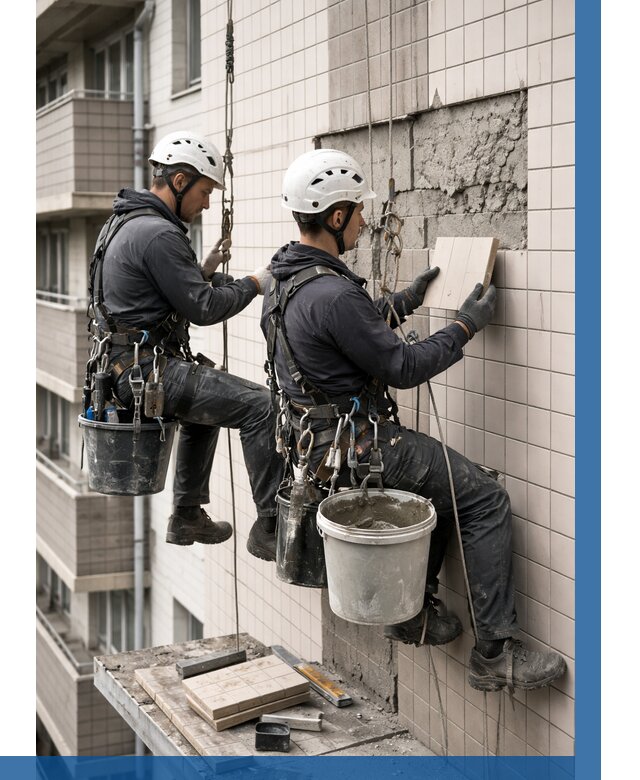 Ремонт облицовки фасада плиткой в Славгороде от 1872 р. | ВЫСОТНИК-Слд