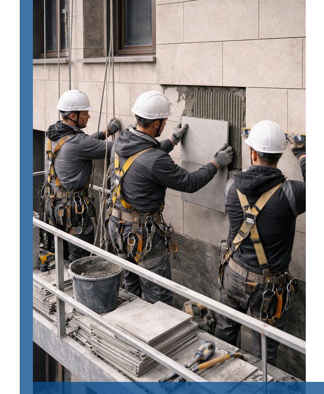 Ремонт облицовки фасада плиткой в Славгороде с гарантией