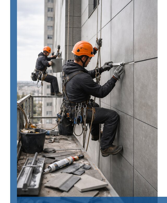 Профессиональный ремонт фасада из керамогранита в Славгороде
