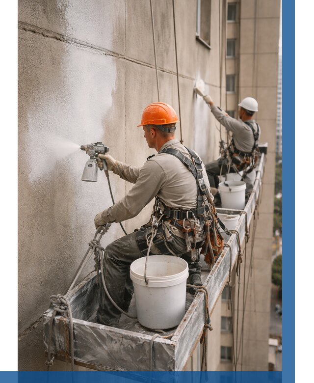 Грунтовка фасада на высоте в Славгороде от 125 р. | ВЫСОТНИК-Слд