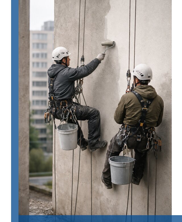 Покраска фасадов высотными альпинистами в Славгороде с гарантией