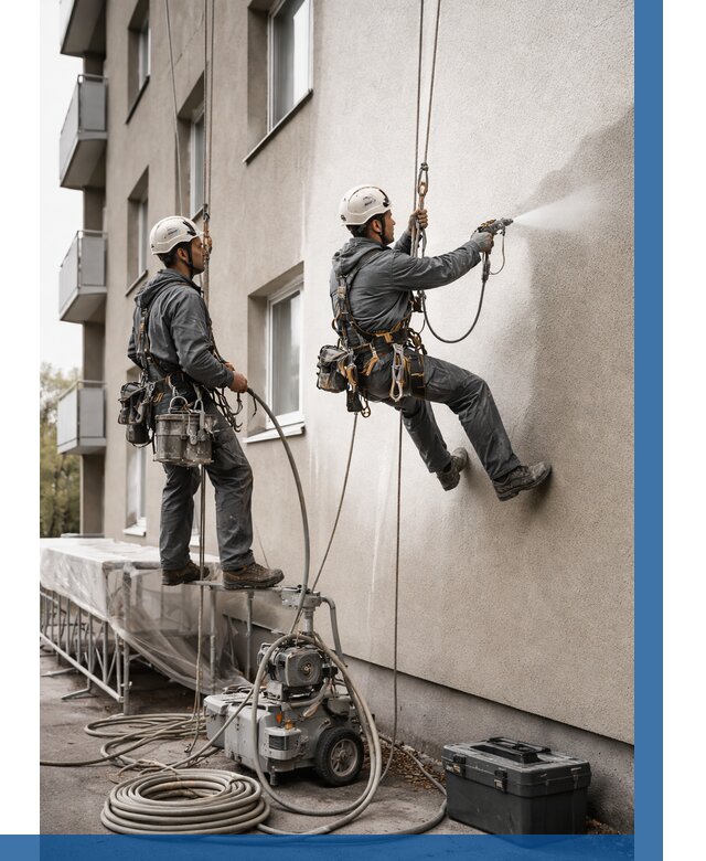 Безвоздушная покраска фасада в Славгороде от 229 р/м² | ВЫСОТНИК-Слд