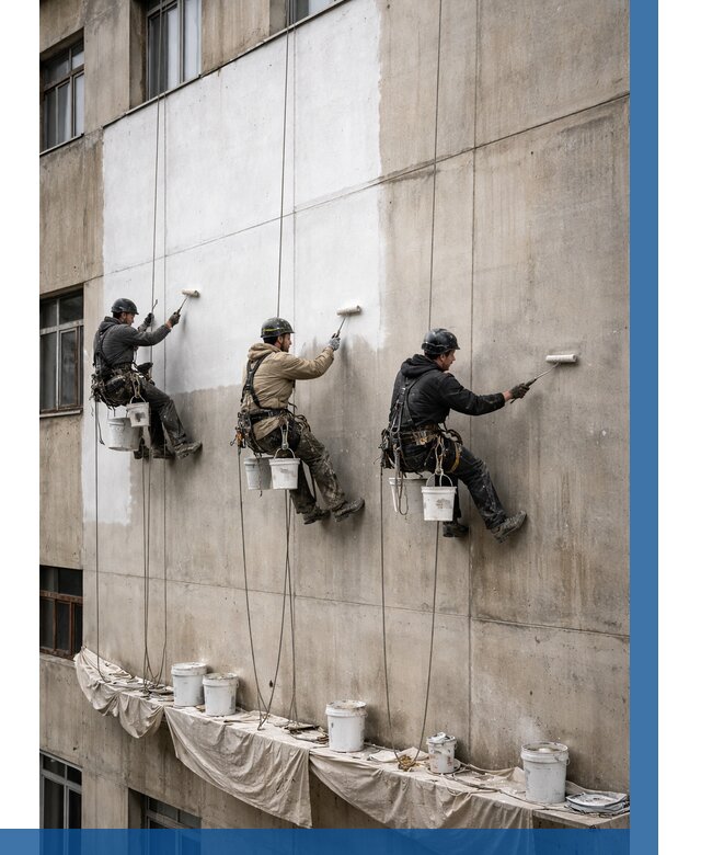 Покраска бетонного фасада в Славгороде от 364 р за м2 | ВЫСОТНИК-Слд