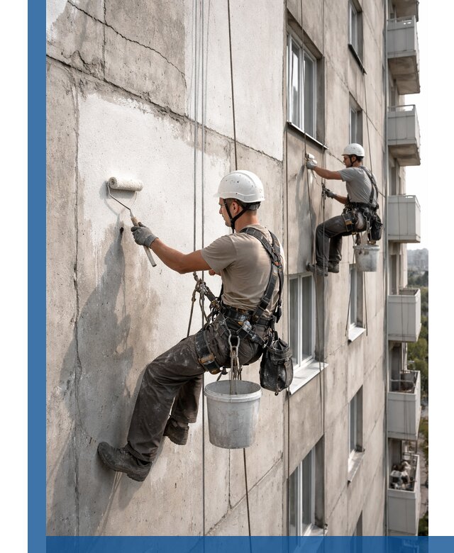 Покраска бетонного фасада в Славгороде для жилых и промышленных объектов