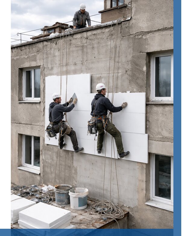 Утепление фасада пенополистиролом в Славгороде от 1872 р. | ВЫСОТНИК-Слд