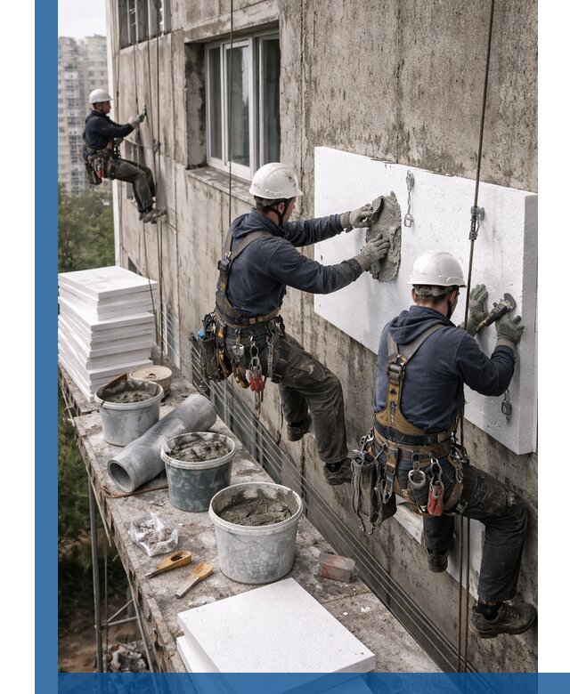 Утепление фасада пенополистиролом в Славгороде под ключ