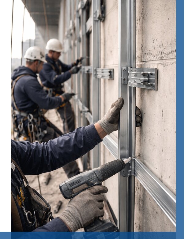 Монтаж подсистемы вентфасада в Славгороде от 884 р. | ВЫСОТНИК-Слд