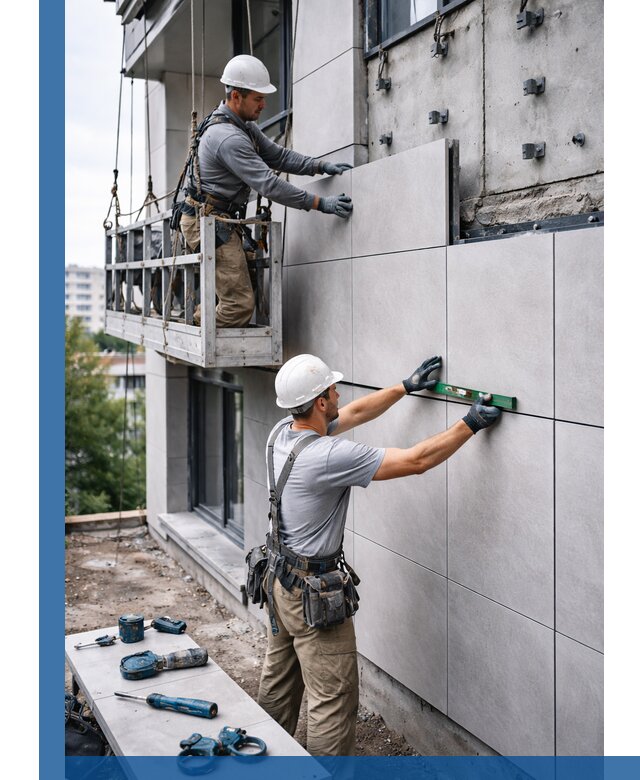 Монтаж керамогранита на фасад в Славгороде под ключ с гарантией качества