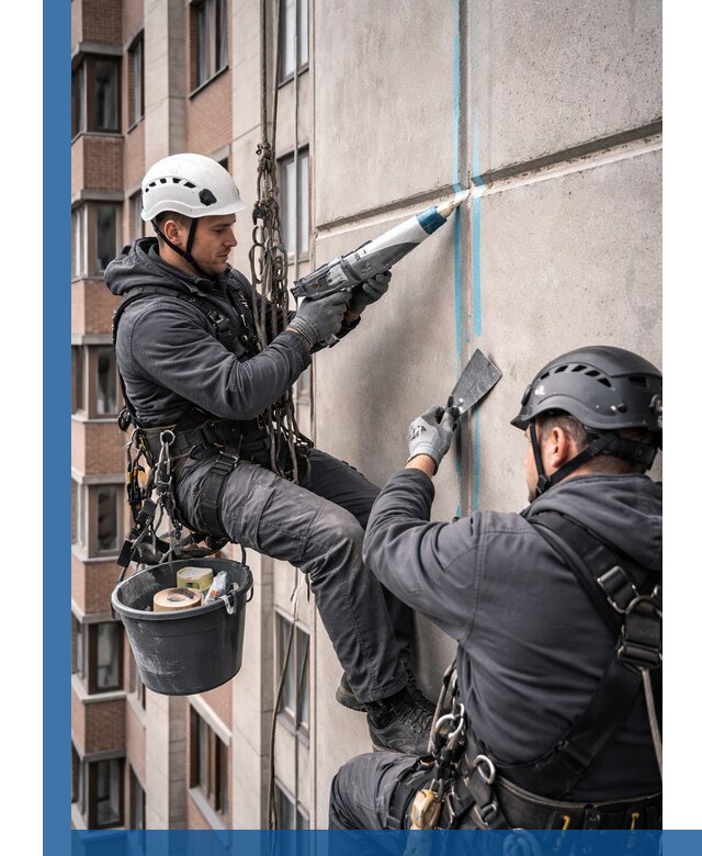 Вторичная герметизация швов фасада и кровли в Славгороде