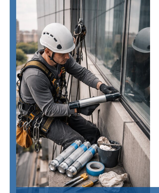 Герметизация стыков витража в Славгороде для герметичных фасадов