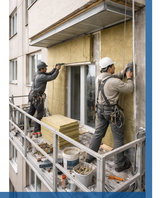 Утепление балкона снаружи в Славгороде от 1664 р. под ключ ВЫСОТНИК-Слд