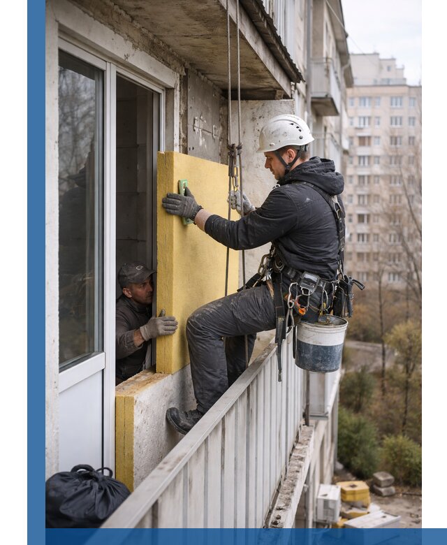 Профессиональное утепление балкона снаружи в Славгороде под ключ