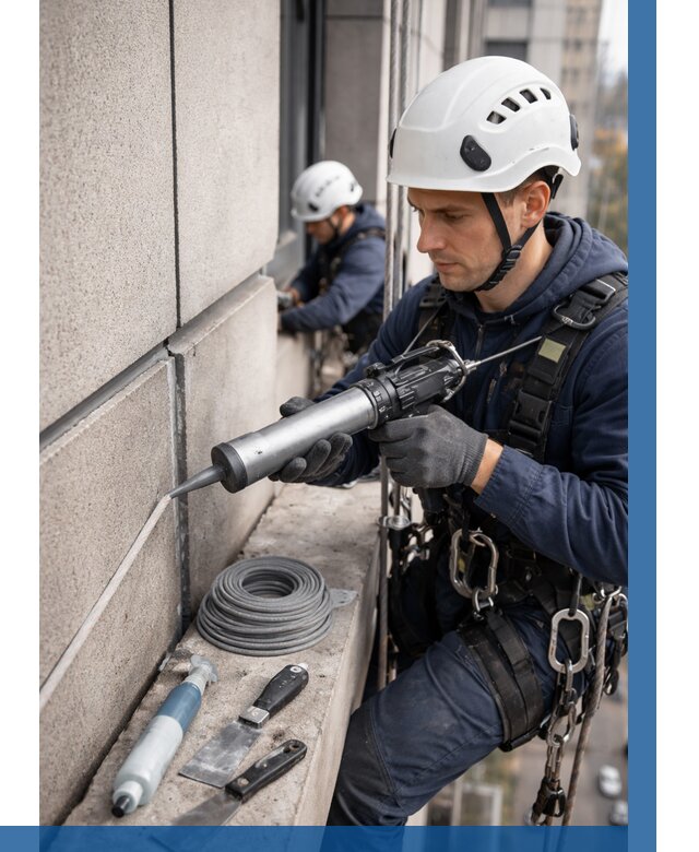 Герметизация деформационных швов фасада в Славгороде от 728 | ВЫСОТНИК-Слд