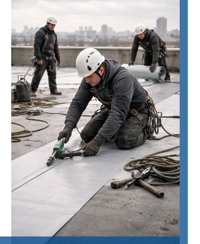 Ремонт мембранной кровли в Славгороде от 1872 р./м2 | ВЫСОТНИК-Слд