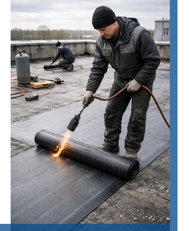 Ремонт наплавляемой кровли в Славгороде от 728 р. | ВЫСОТНИК-Слд