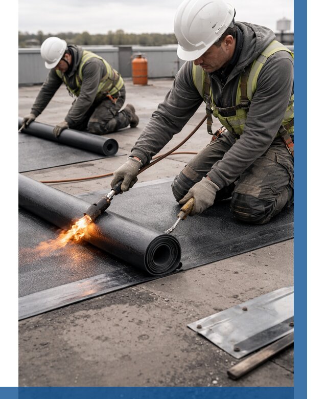 Монтаж наплавляемой кровли в Славгороде от 884 р. — ВЫСОТНИК-Слд