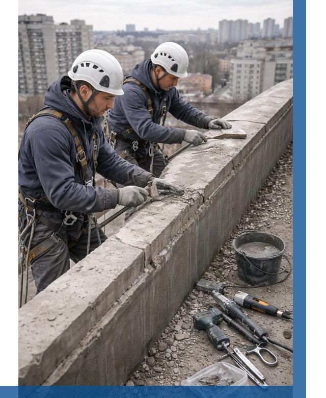 Ремонт парапета на кровле в Славгороде от 1560 р. | ВЫСОТНИК-Слд