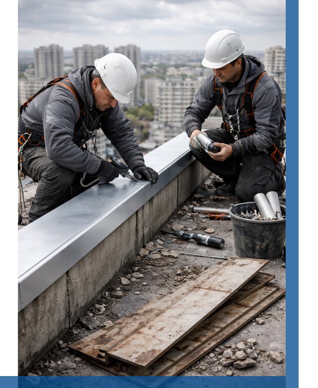 Замена парапетных крышек под ключ в Славгороде от 1248 р. | ВЫСОТНИК-Слд