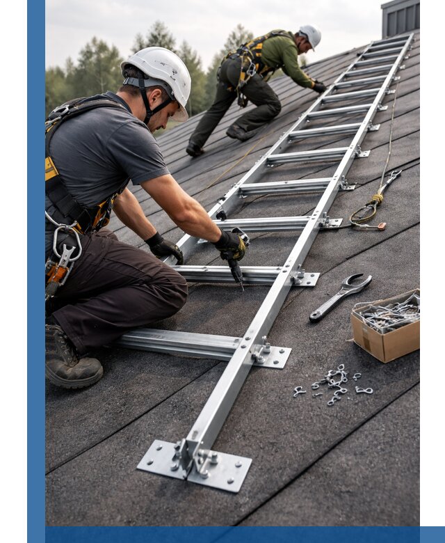 Профессиональный монтаж кровельной лестницы в Славгороде под ключ