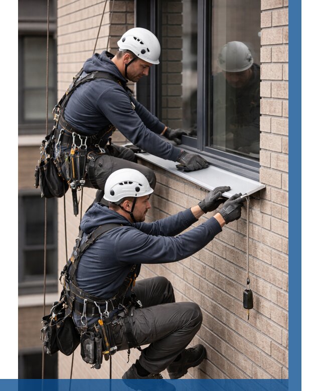 Монтаж оконных отливов под ключ в Славгороде от 3640 р. | ВЫСОТНИК-Слд