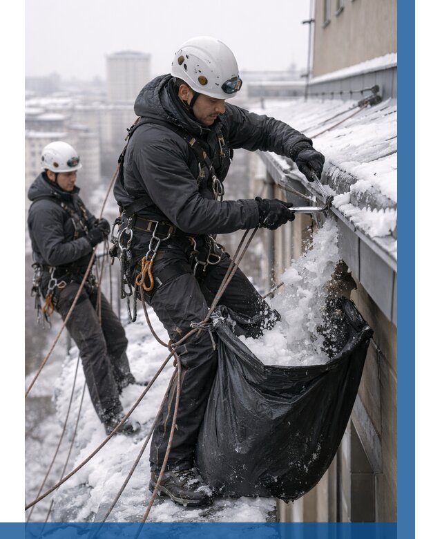 Аварийная очистка крыши в Славгороде под ключ от 312 р. | ВЫСОТНИК-Слд