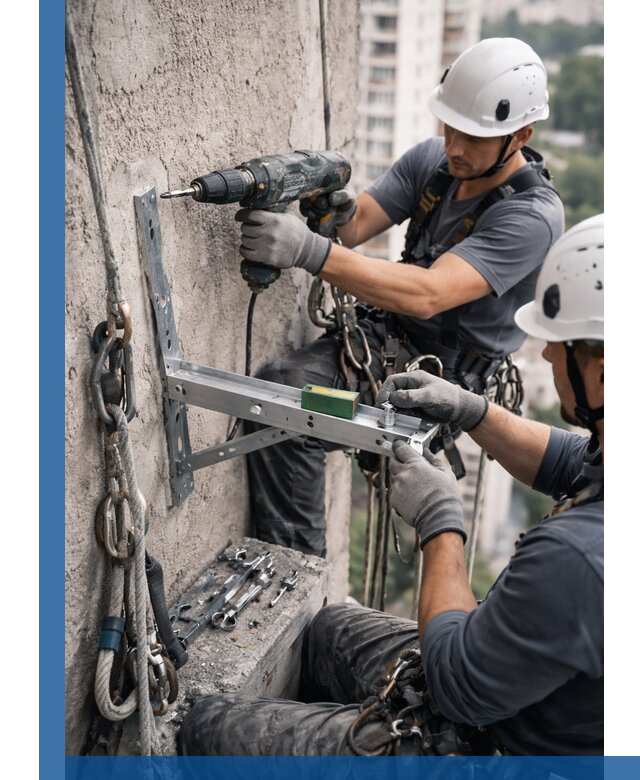 Установка кронштейнов кондиционера и крепежа в Славгороде