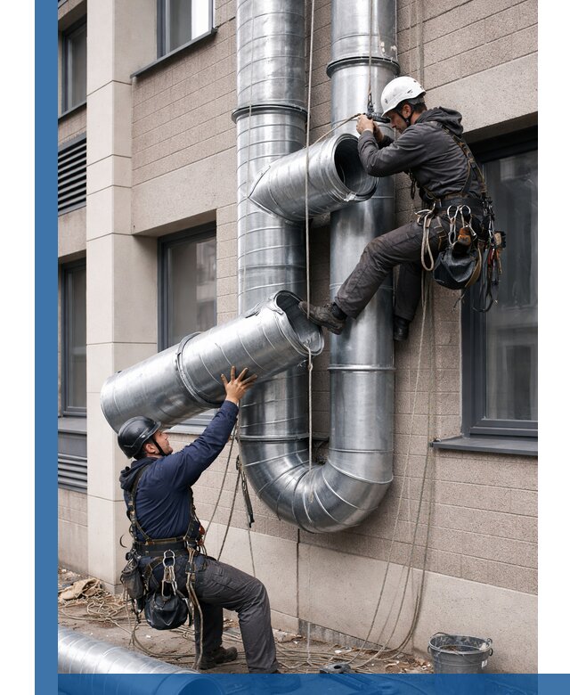 Монтаж фасадных воздуховодов в Славгороде с герметизацией и крепежом
