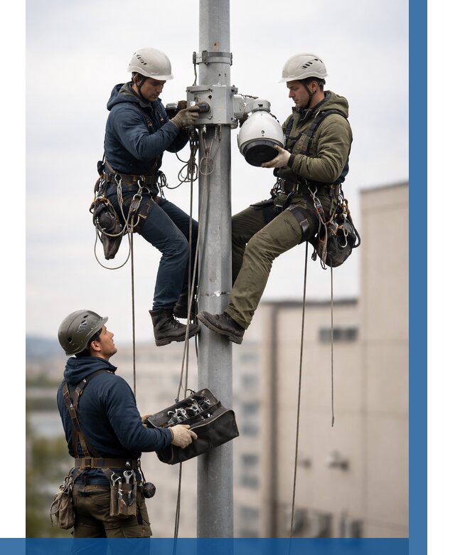 Установка видеокамер на мачте в Славгороде от 8841 р. | ВЫСОТНИК-Слд