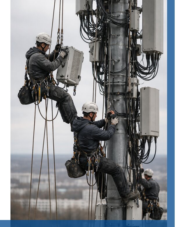 Монтаж оборудования связи на мачте в Славгороде от 7801 р. | ВЫСОТНИК-Слд