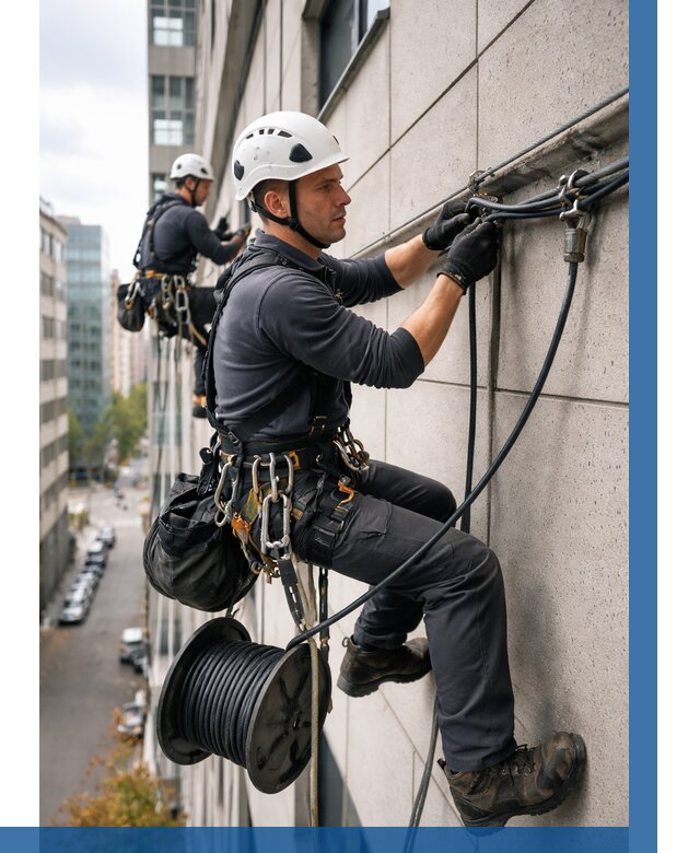 Прокладка кабеля по фасаду в Славгороде от 364 р. | ВЫСОТНИК-Слд