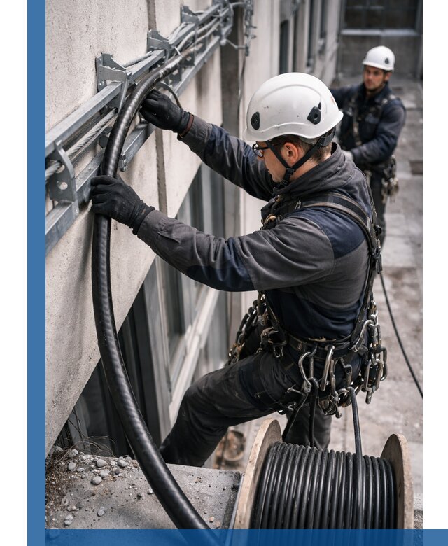 Протяжка кабеля питания на высоте в Славгороде с гарантией безопасности и качества