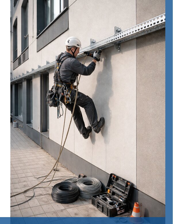 Монтаж кабельных лотков на фасаде в Славгороде от 1248 р. | ВЫСОТНИК-Слд