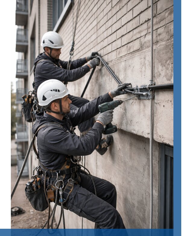 Крепление кабеля на фасаде в Славгороде от 364 р. | ВЫСОТНИК-Слд