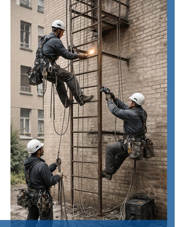 Ремонт пожарной лестницы в Славгороде от 7801 р. | ВЫСОТНИК-Слд