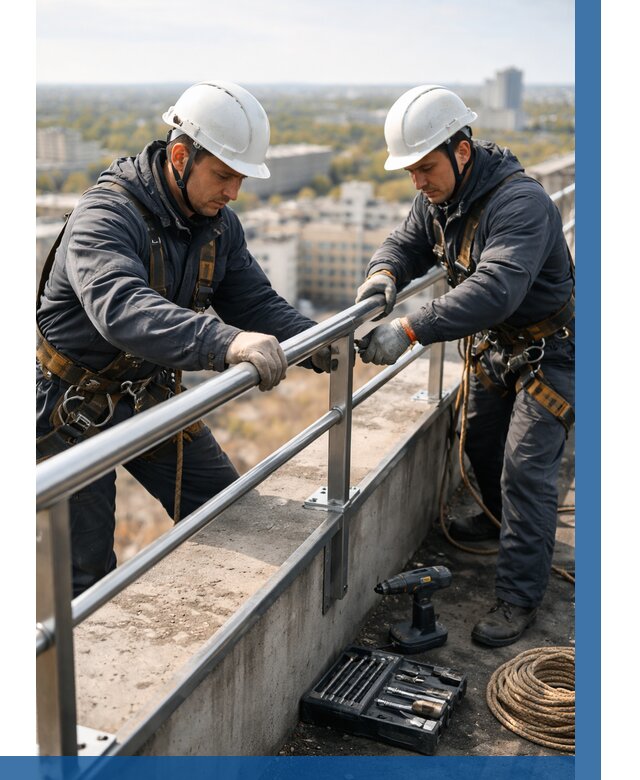 Монтаж перил на высоте в Славгороде от 2600 р. | ВЫСОТНИК-Слд