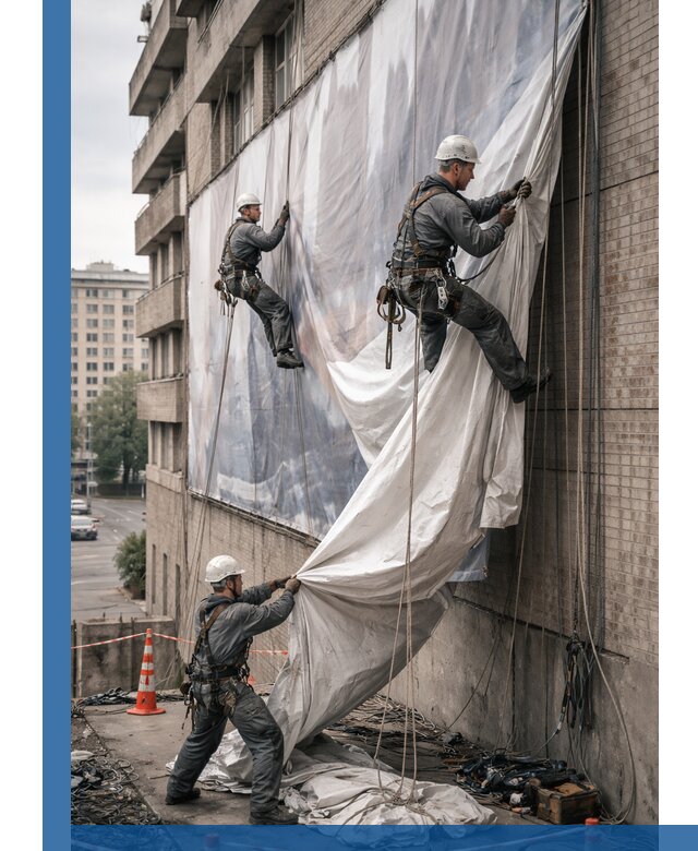 Демонтаж баннеров с фасада в Славгороде оперативно и безопасно