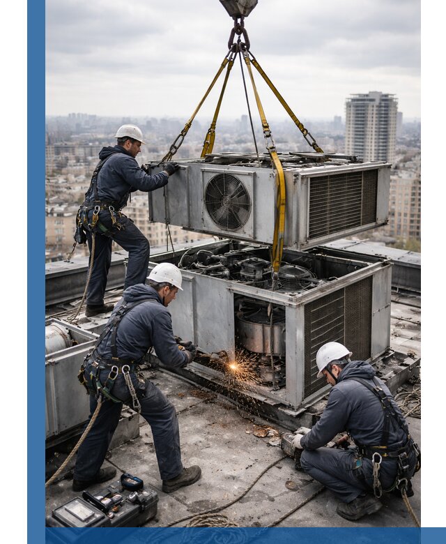 Демонтаж крышной установки в Славгороде любой сложности