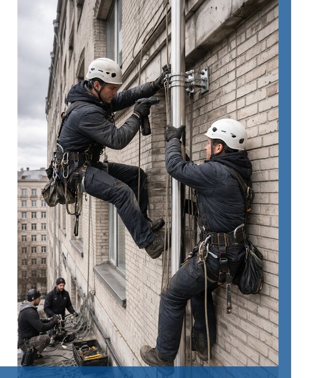 Монтаж флагштока на здании в Славгороде от 6761 р. | ВЫСОТНИК-Слд