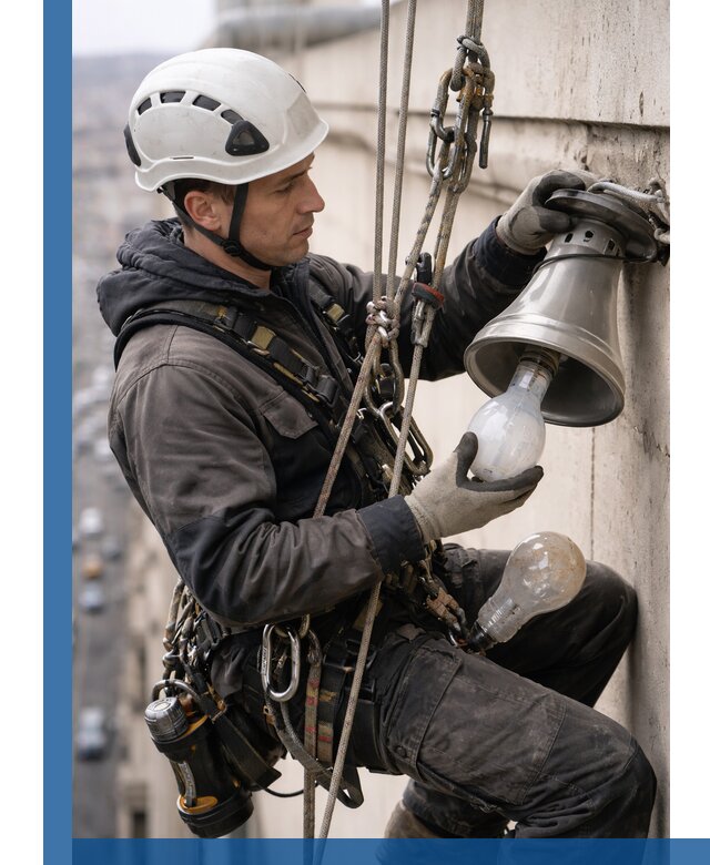 Замена ламп на высоте в Славгороде профессионально и быстро