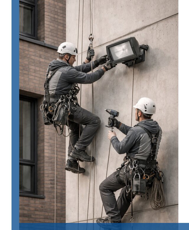 Профессиональный монтаж фасадных прожекторов в Славгороде под ключ