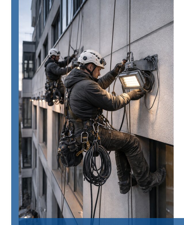 Монтаж фасадного освещения в Славгороде установка и подключение