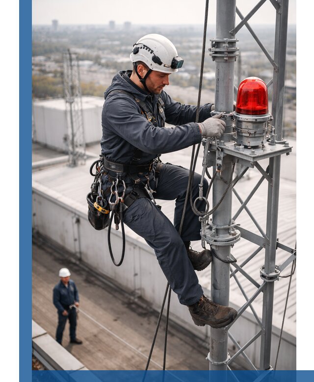 Монтаж заградительных огней и обслуживание объектов в Славгороде