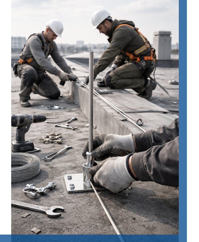 Монтаж молниезащиты на кровле в Славгороде цена от 26003 р. | ВЫСОТНИК-Слд