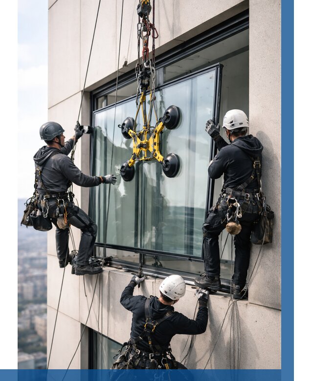 Монтаж стеклопакетов на высоте в Славгороде от 3328 р. | ВЫСОТНИК-Слд